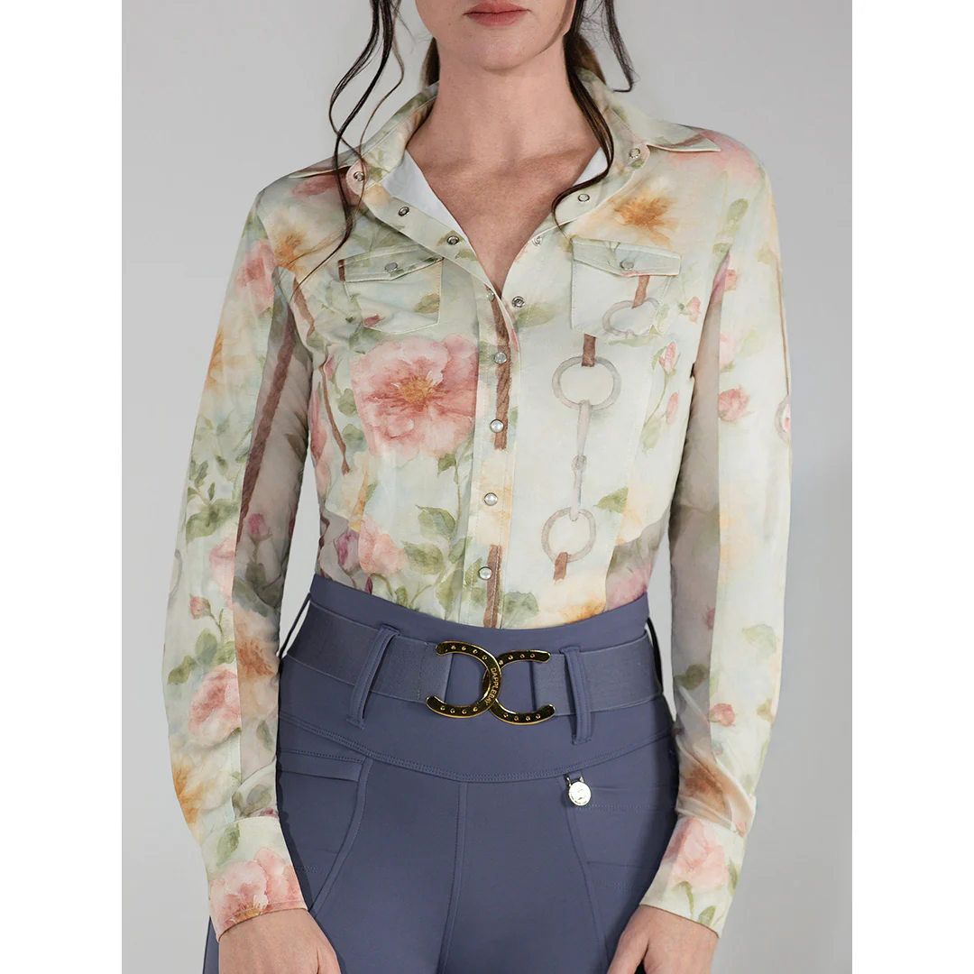 Dapplebay Vintage Floral Western Riding Top - Image 3