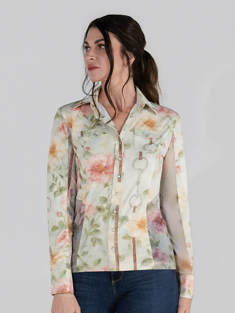Dapplebay Vintage Floral Western Riding Top - Image 5