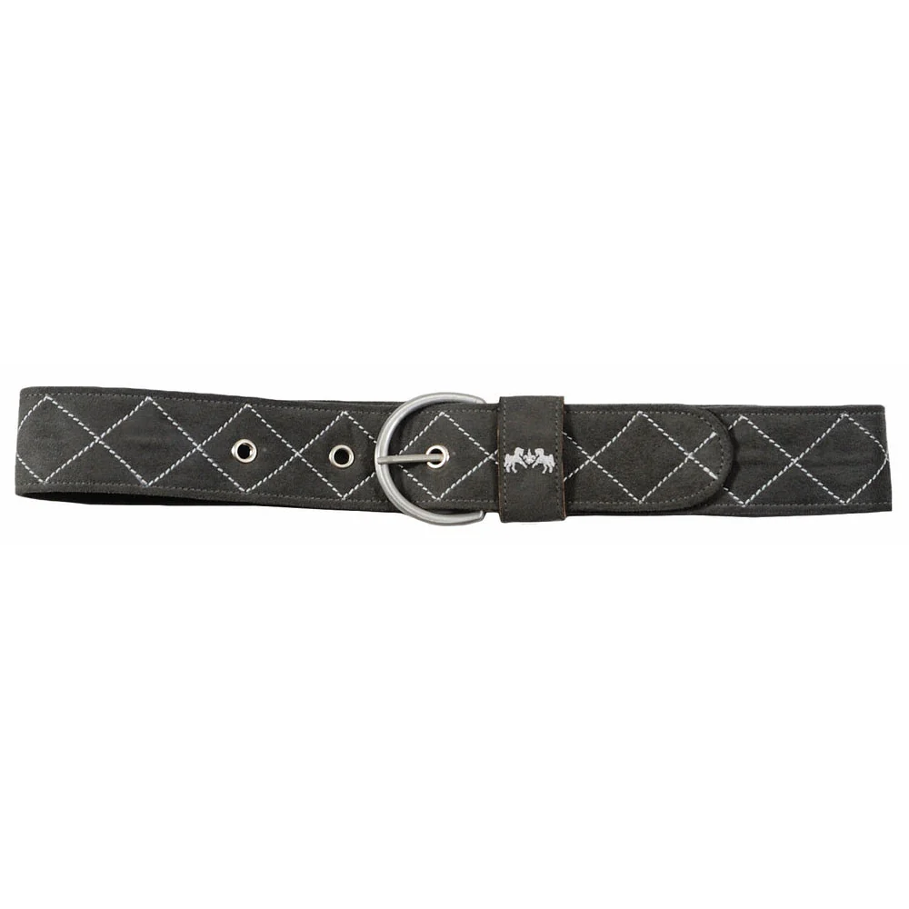Equine Couture Diamond Quilted Suede Belt with Diagonal Line - Image 7