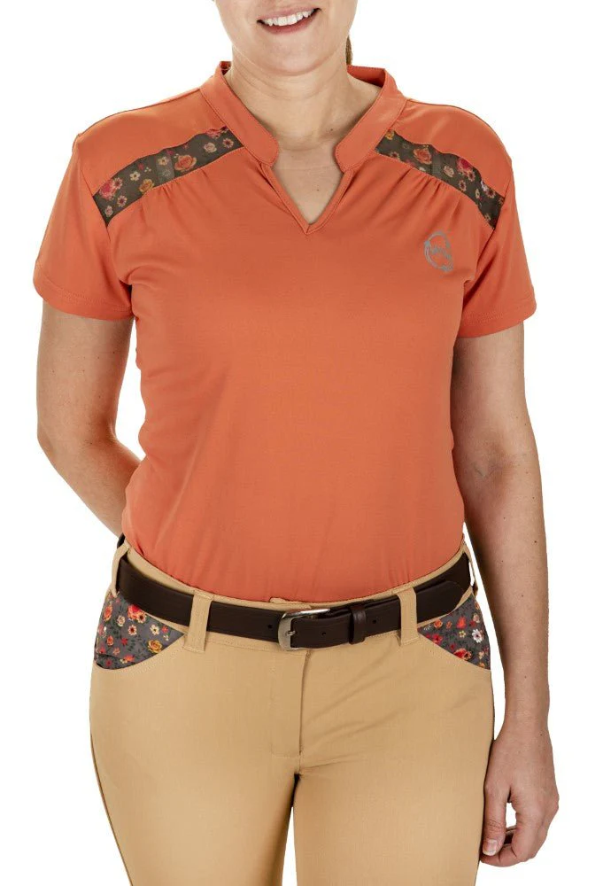 Equine Couture Women EcoRider Thea Notched V-Neck Short Sleeve Sport Shirt - Image 6