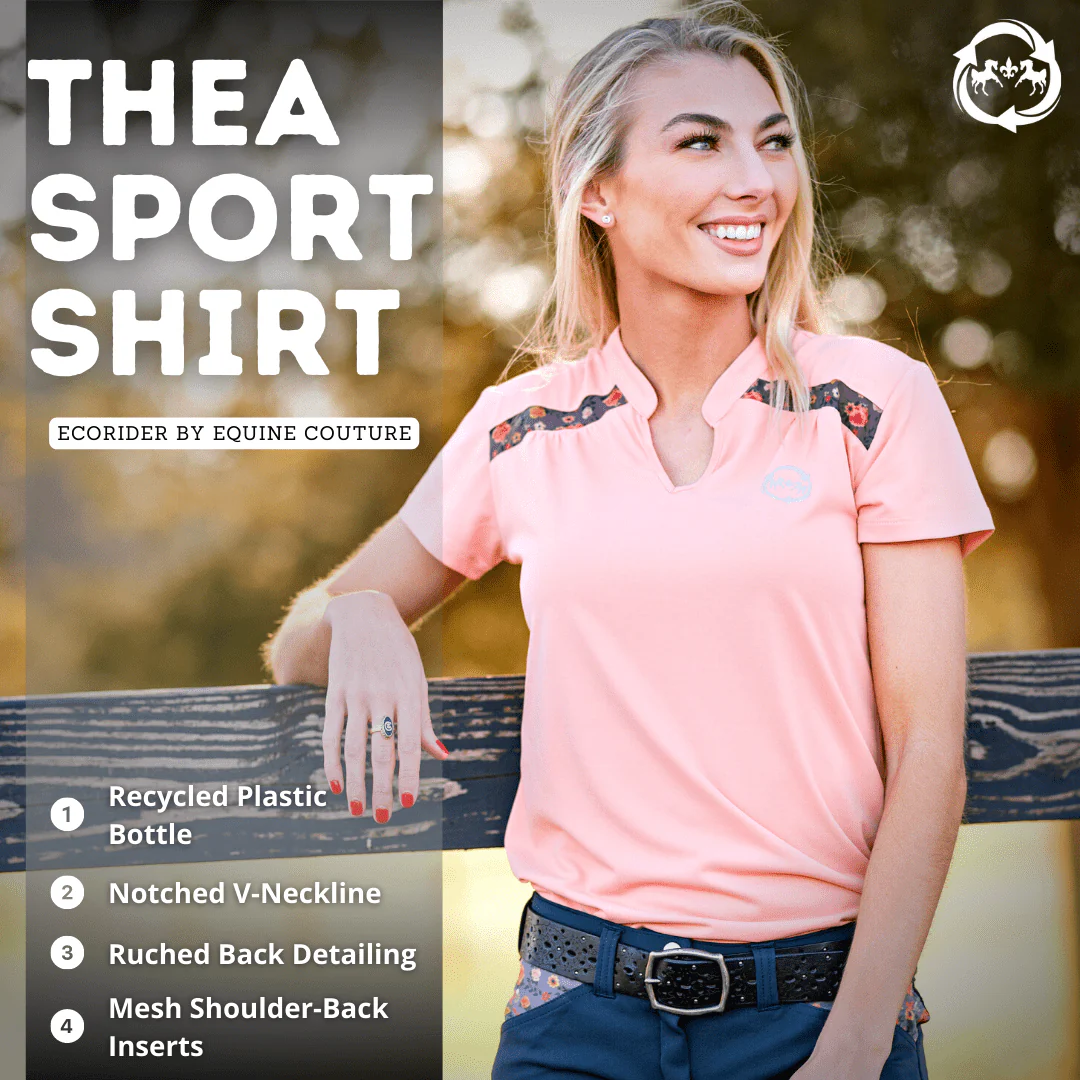 Equine Couture Women EcoRider Thea Notched V-Neck Short Sleeve Sport Shirt - Image 8