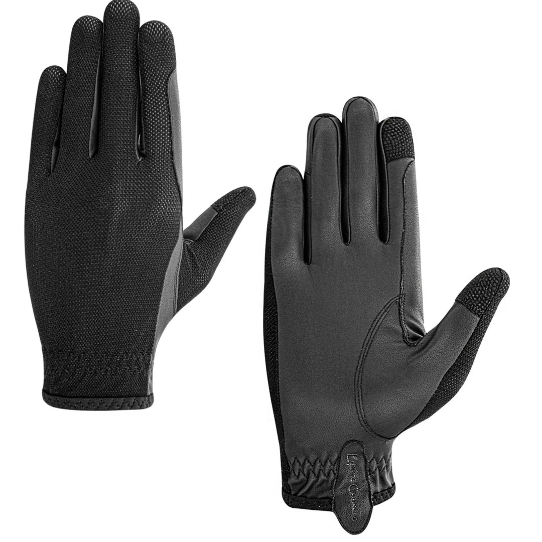 Equine Couture Aerocool Hook and Loop Adjustable Touch Screen Riding Gloves - Image 2