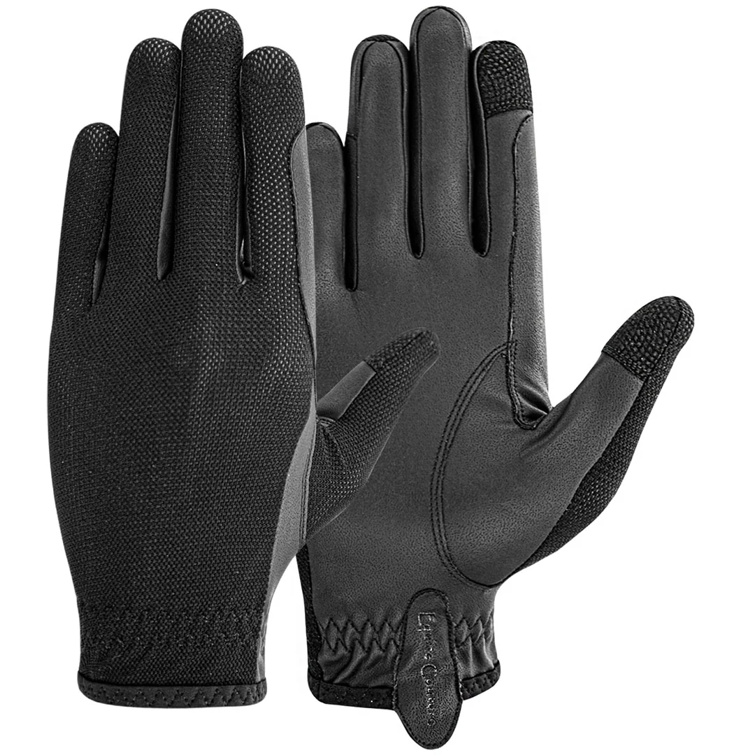 Equine Couture Aerocool Hook and Loop Adjustable Touch Screen Riding Gloves - Image 3