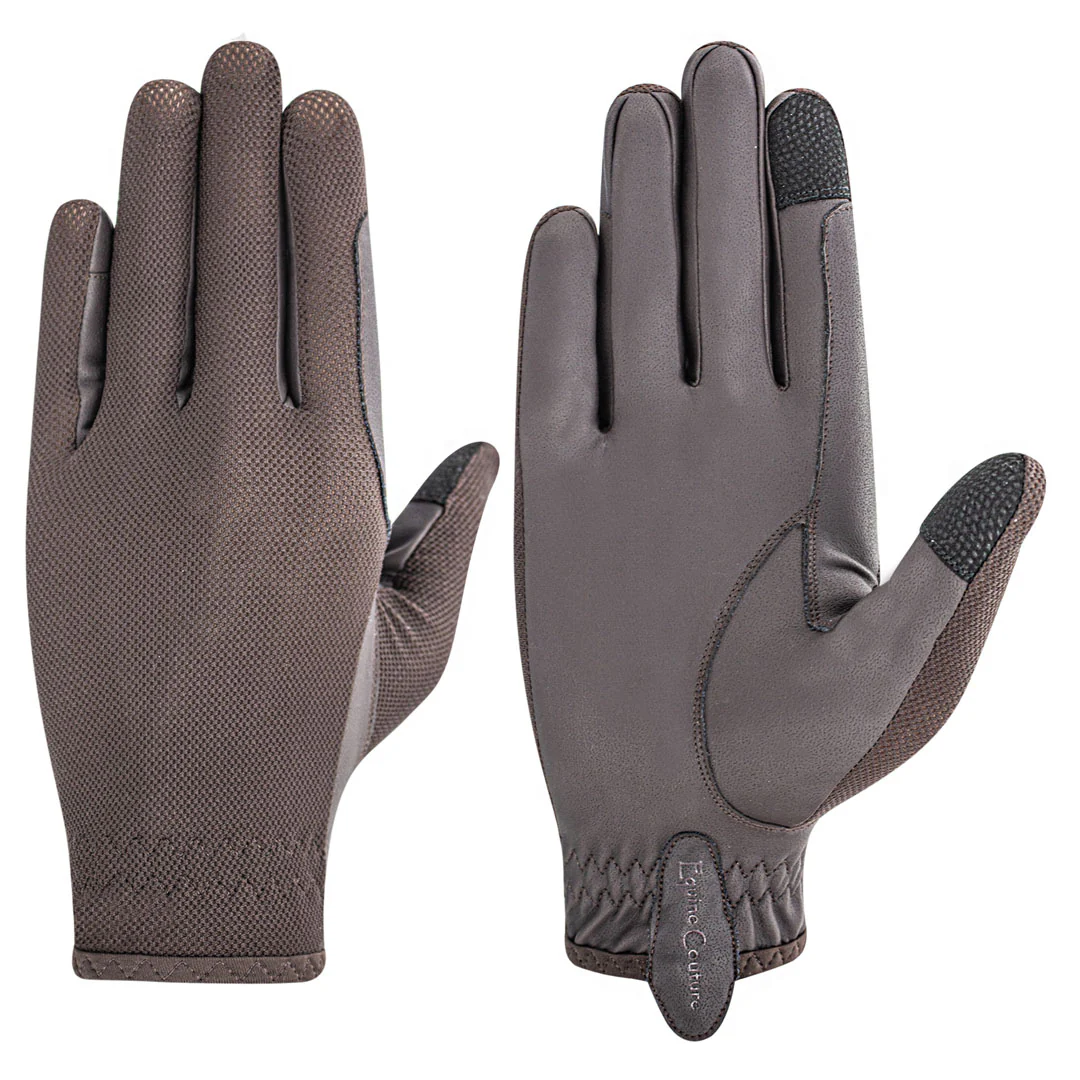 Equine Couture Aerocool Hook and Loop Adjustable Touch Screen Riding Gloves - Image 4
