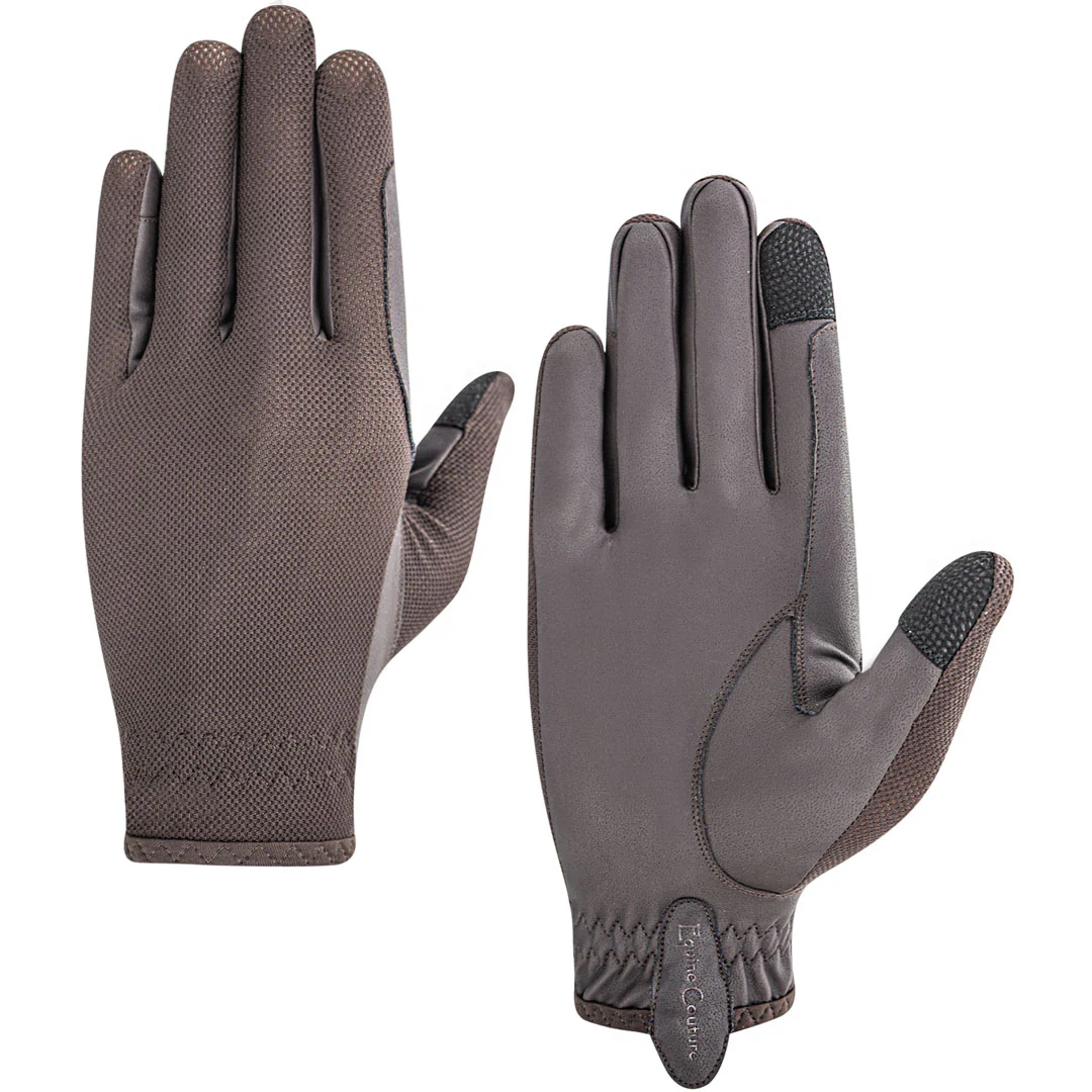 Equine Couture Aerocool Hook and Loop Adjustable Touch Screen Riding Gloves - Image 5