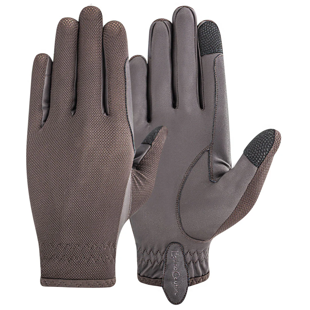Equine Couture Aerocool Hook and Loop Adjustable Touch Screen Riding Gloves - Image 6