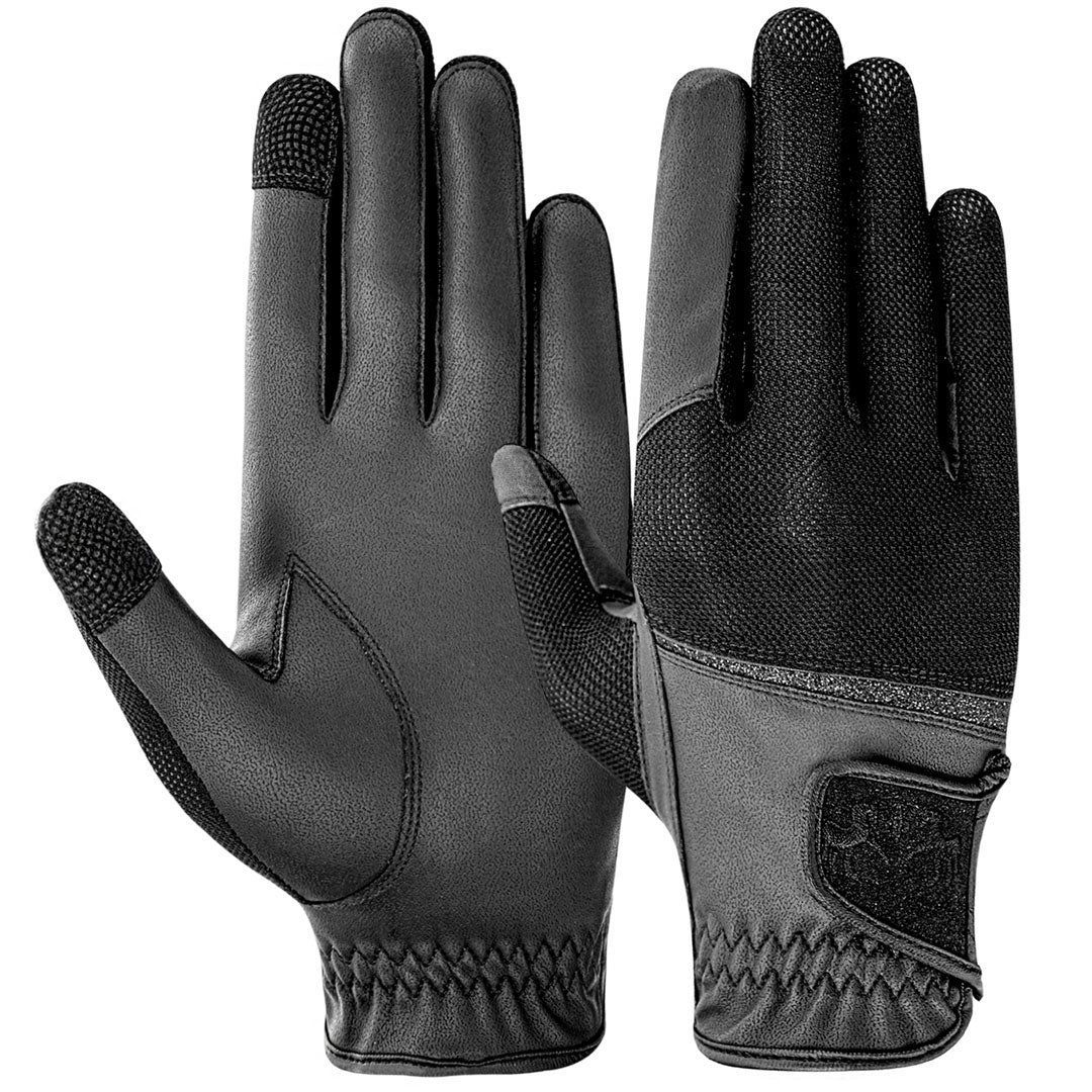 Equine Couture Aerocool Touch Screen Riding Gloves with Glitter - Image 3