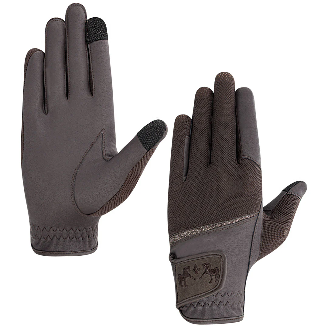 Equine Couture Aerocool Touch Screen Riding Gloves with Glitter - Image 5