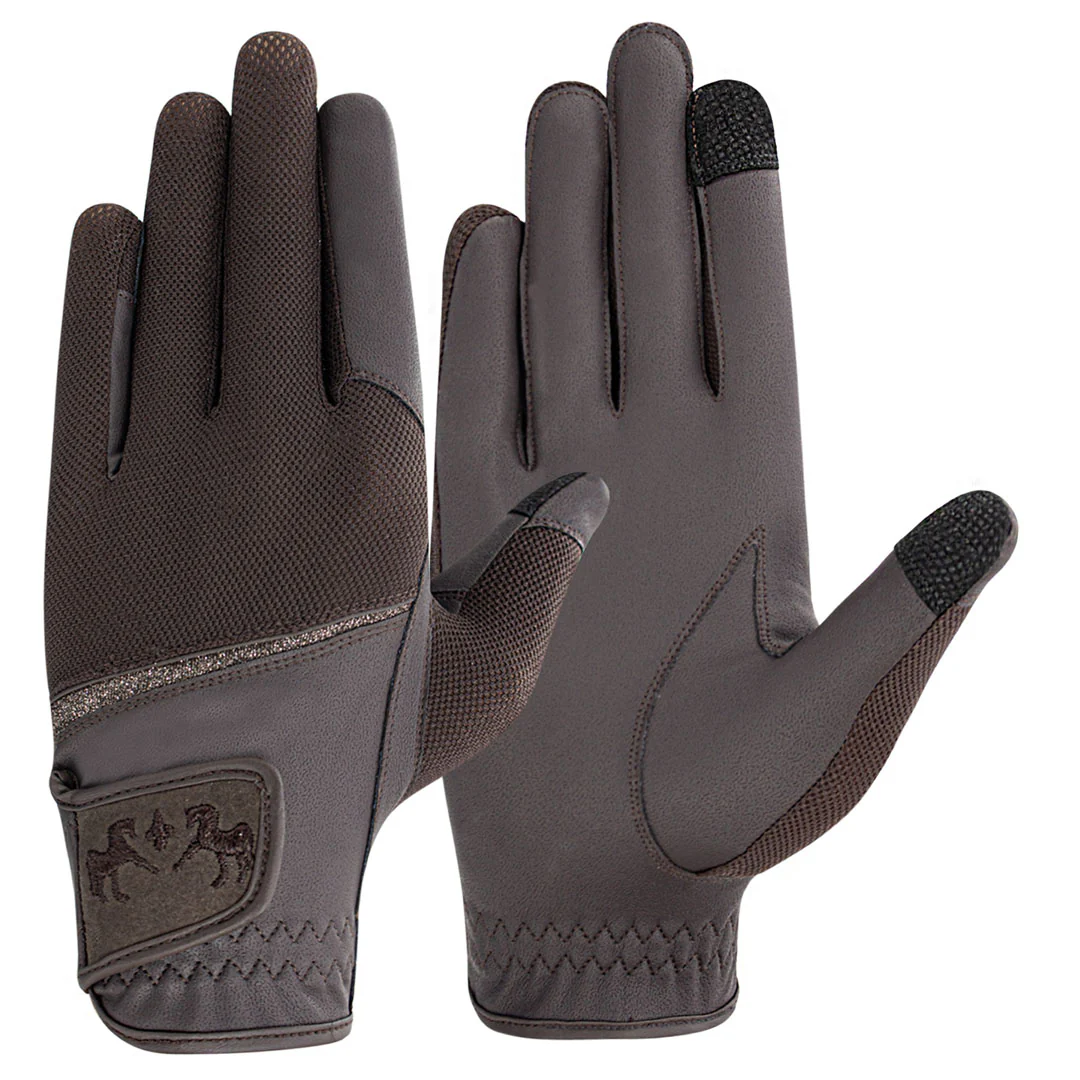 Equine Couture Aerocool Touch Screen Riding Gloves with Glitter - Image 6