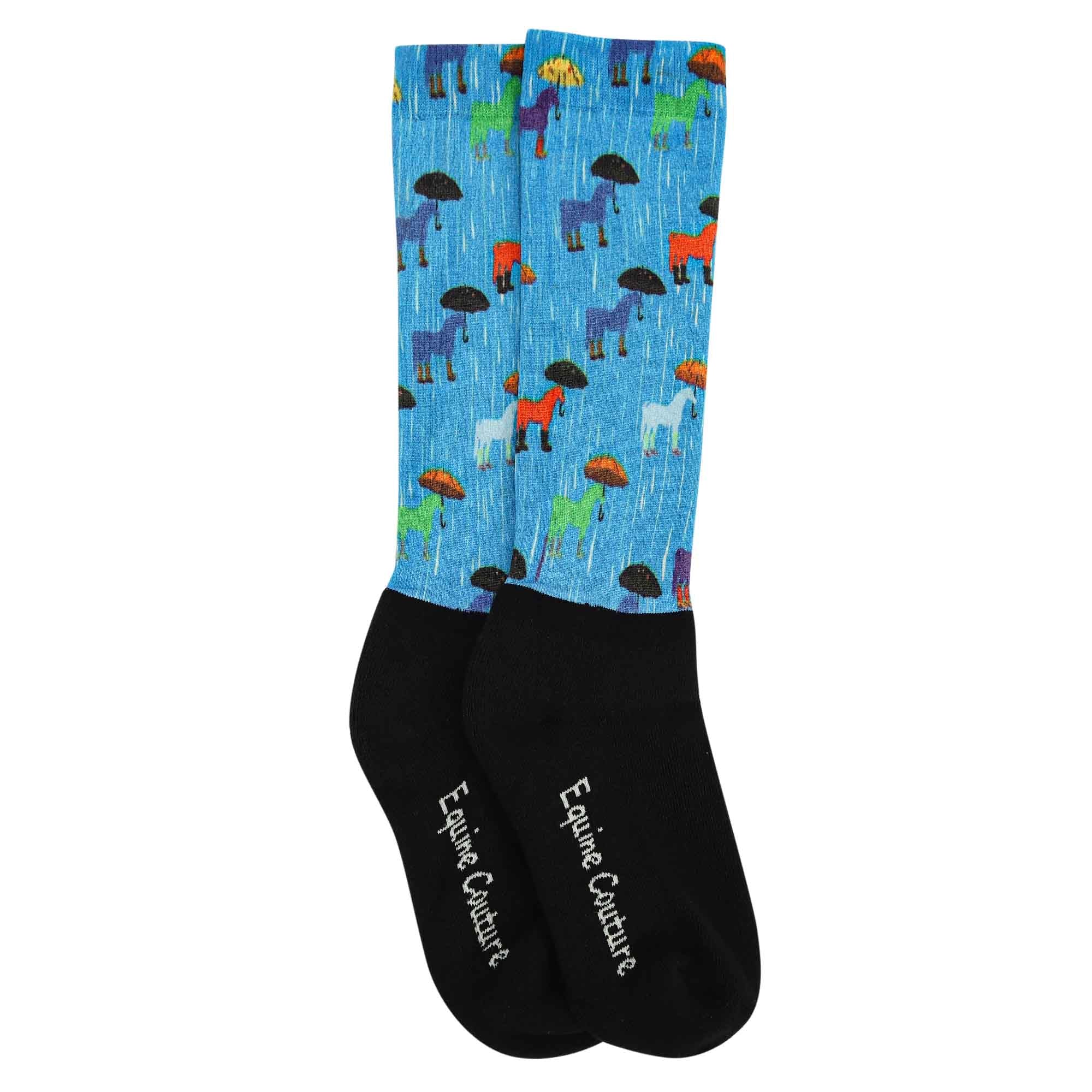 Equine Couture Children'S OTC Boot Socks- Rainy Day Ponies - Image 4