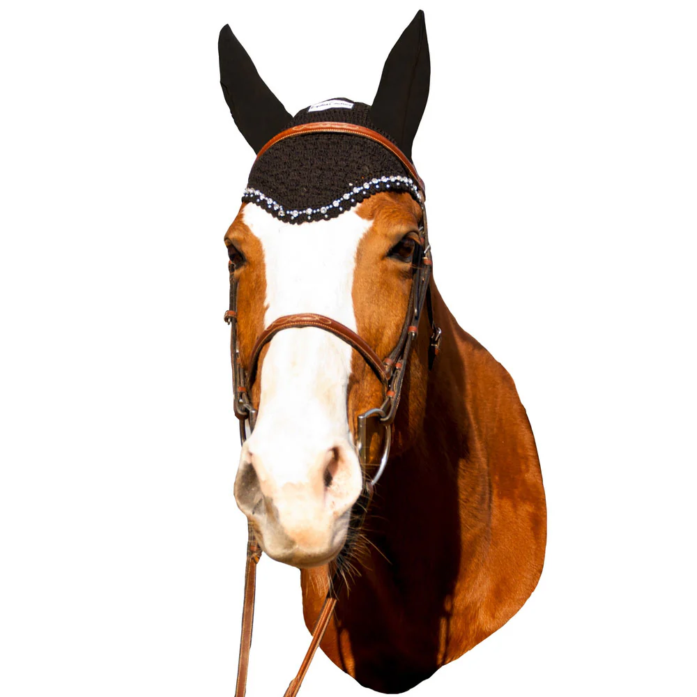 Equine Couture Fly Bonnet with Crystals - Image 3