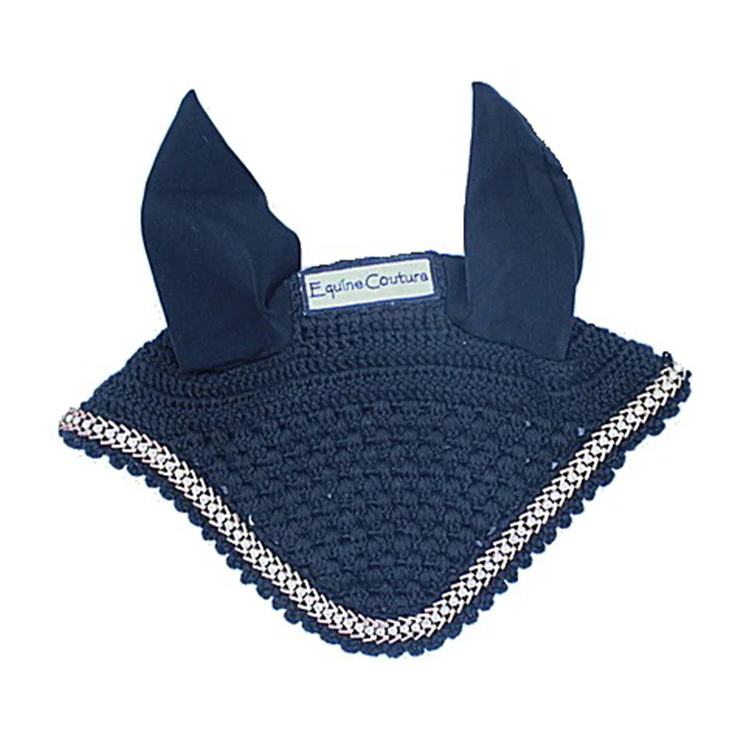 Equine Couture Fly Bonnet with Gold Chain - Image 3