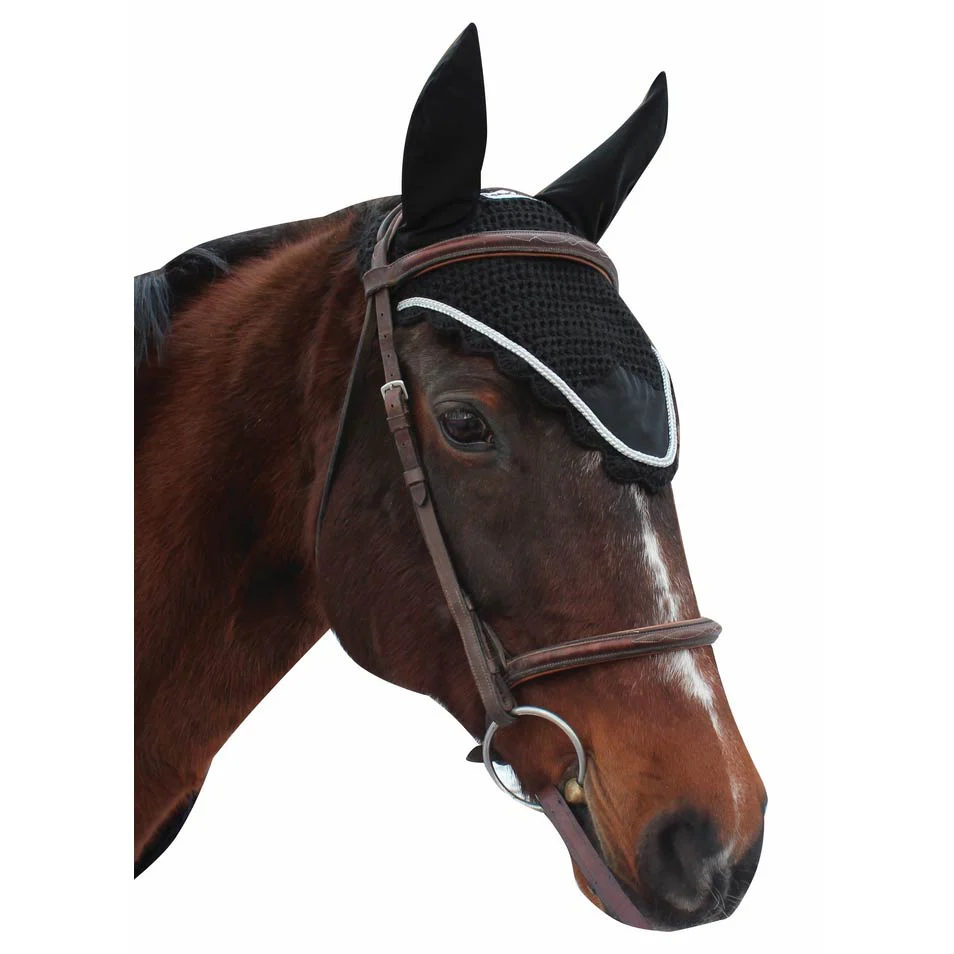 Equine Couture Fly Bonnet with Silver Rope - Image 3