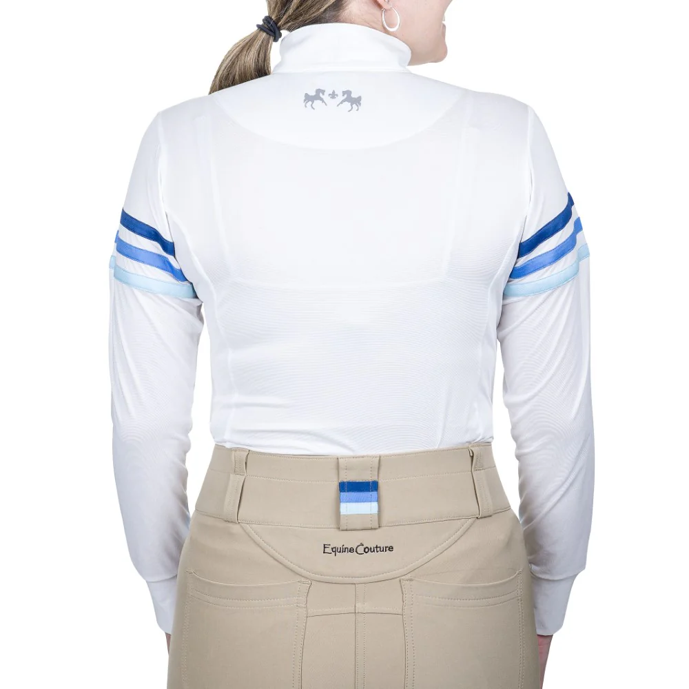 Equine Couture Gradient Long Sleeve Show Shirt w/ Arm Stripes - Image 2