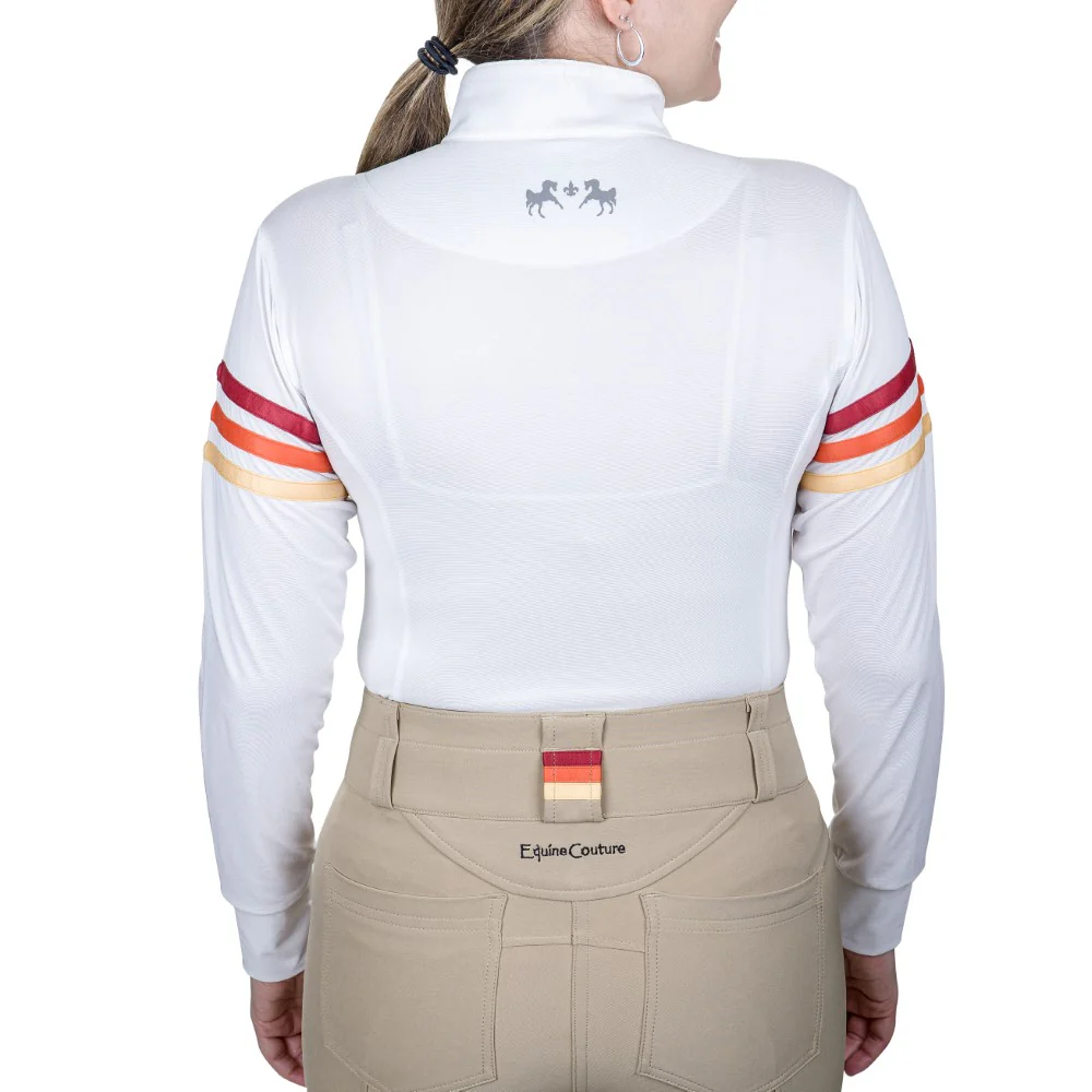 Equine Couture Gradient Long Sleeve Show Shirt w/ Arm Stripes - Image 7
