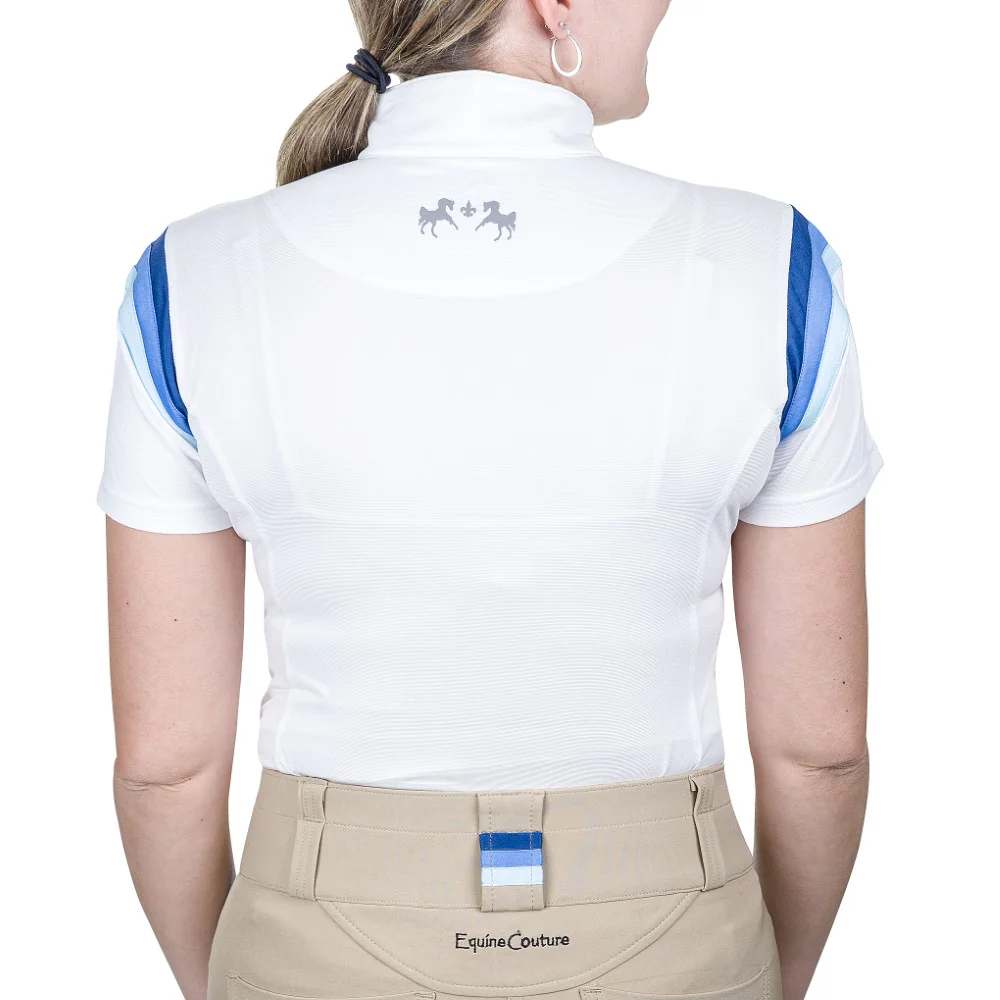Equine Couture Gradient Short Sleeve Show Shirt w/ Arm Stripes - Image 2