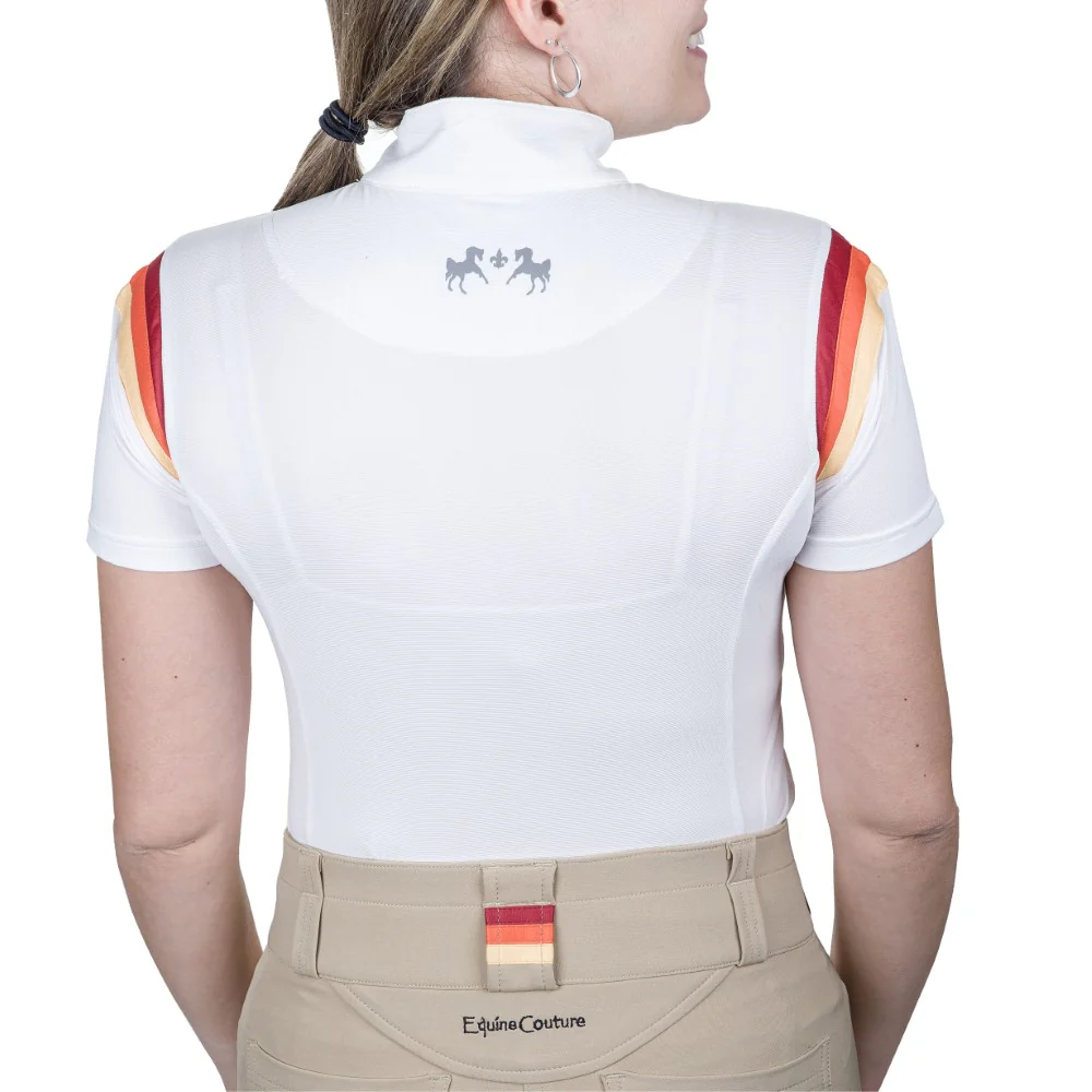 Equine Couture Gradient Short Sleeve Show Shirt w/ Arm Stripes - Image 6