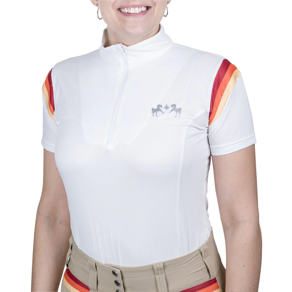 Equine Couture Gradient Short Sleeve Show Shirt w/ Arm Stripes - Image 7