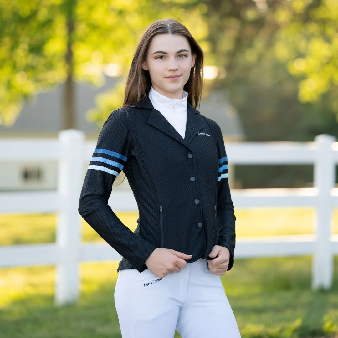 Equine Couture EquiVent Gradient Show Coat w/ Arm Stripes - Image 3