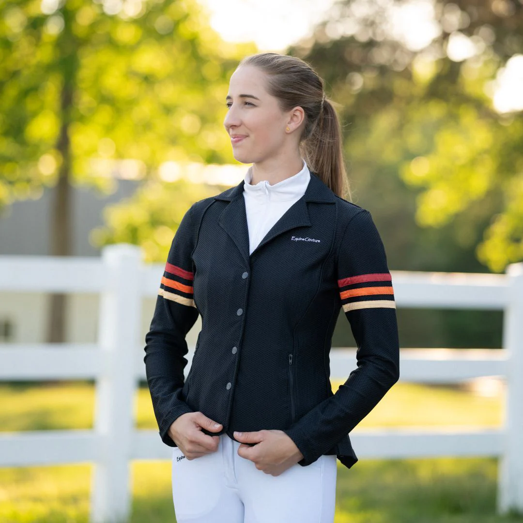 Equine Couture EquiVent Gradient Show Coat w/ Arm Stripes - Image 4