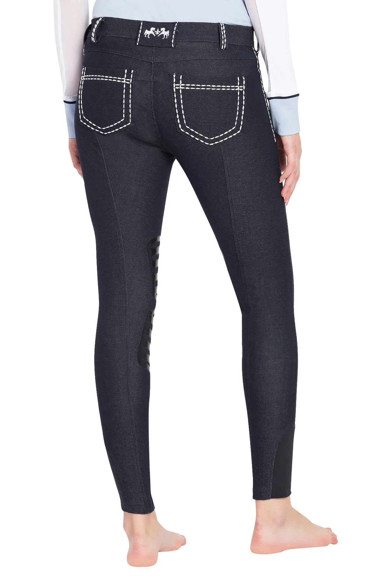 Equine Couture Ladies Alice Denim Embroidered Breeches - Image 4