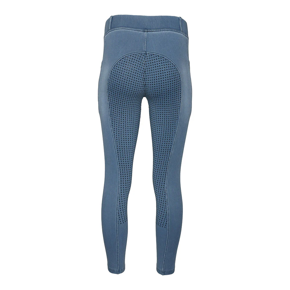 Equine Couture Ladies Denim Full Seat Silicon Tights with Phone Pocket - Image 16
