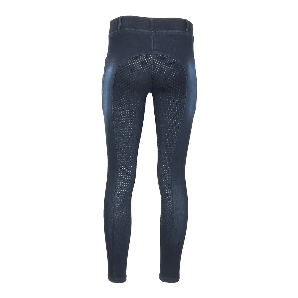 Equine Couture Ladies Denim Full Seat Silicon Tights with Phone Pocket - Image 24