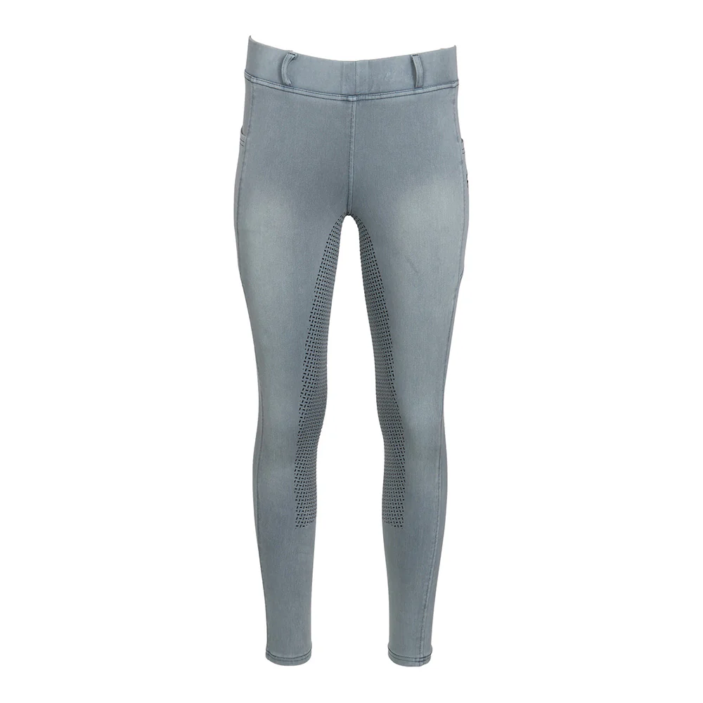 Equine Couture Ladies Denim Full Seat Silicon Tights with Phone Pocket - Image 25