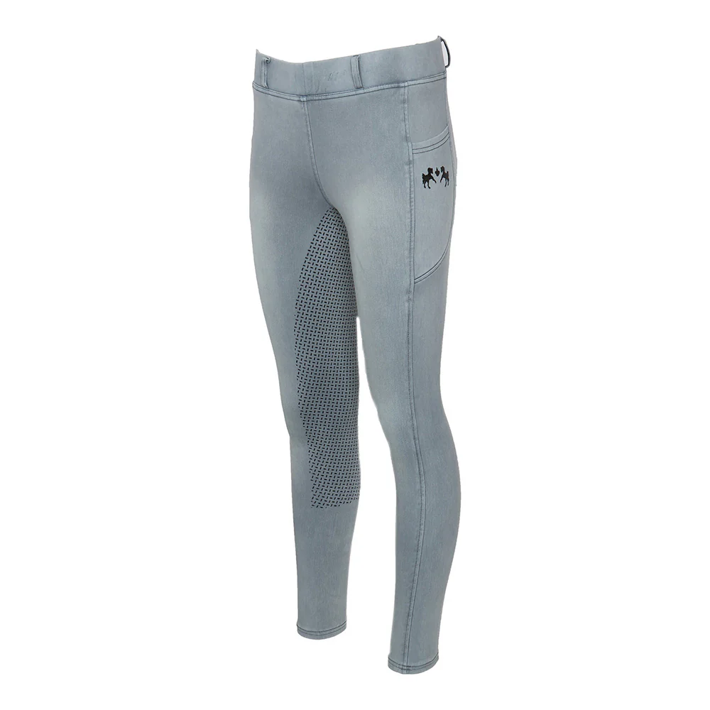 Equine Couture Ladies Denim Full Seat Silicon Tights with Phone Pocket - Image 28