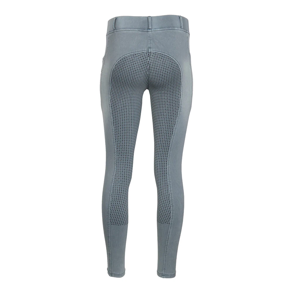 Equine Couture Ladies Denim Full Seat Silicon Tights with Phone Pocket - Image 30
