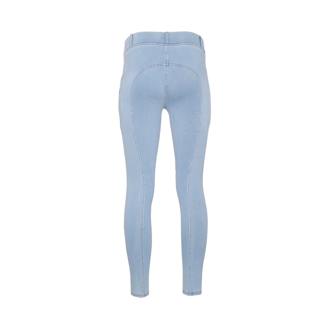Equine Couture Ladies Denim Silicon Knee Patch Tights with Phone Pocket - Image 28