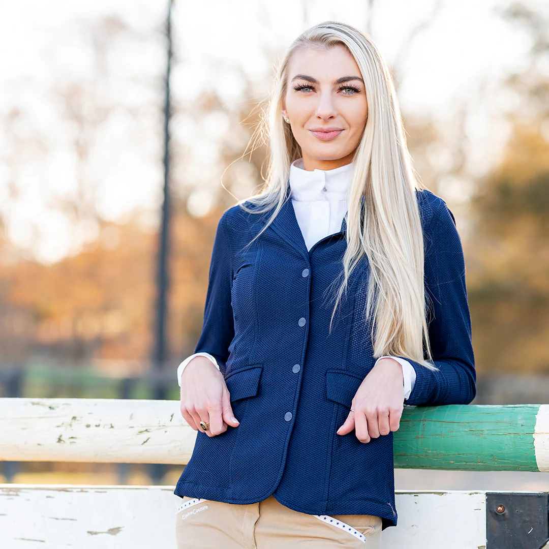 Equine Couture Women EquiVent 4-Snap Button Lite Show Coat - Image 3