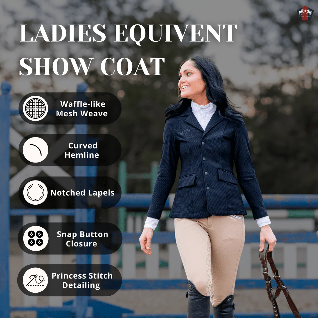 Equine Couture Women EquiVent 4-Snap Button Show Coat - Image 9
