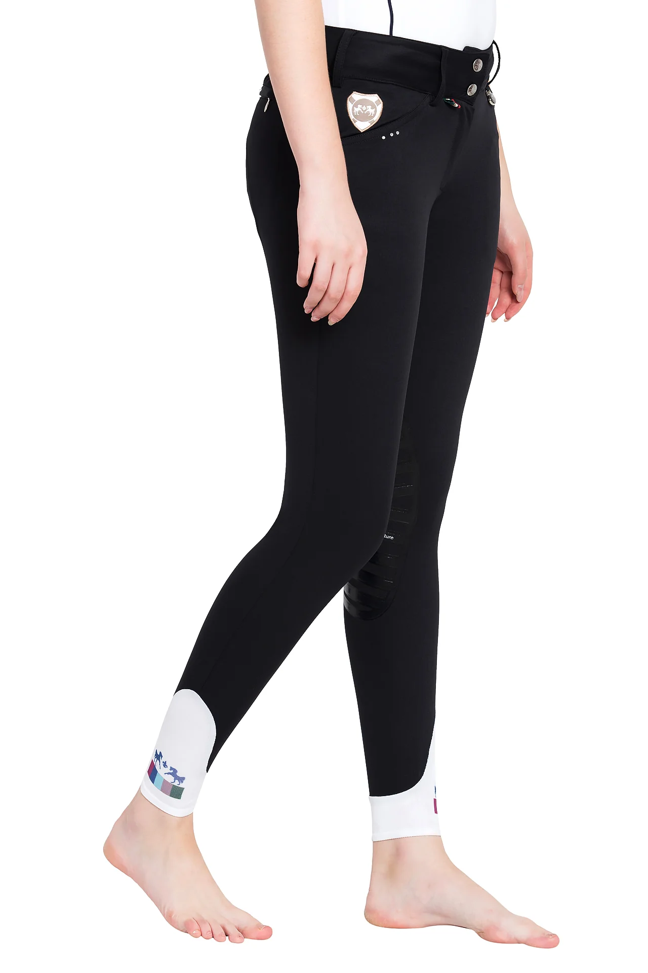 Equine Couture Ladies Fiona Silicone Knee Patch Breeches - Image 3
