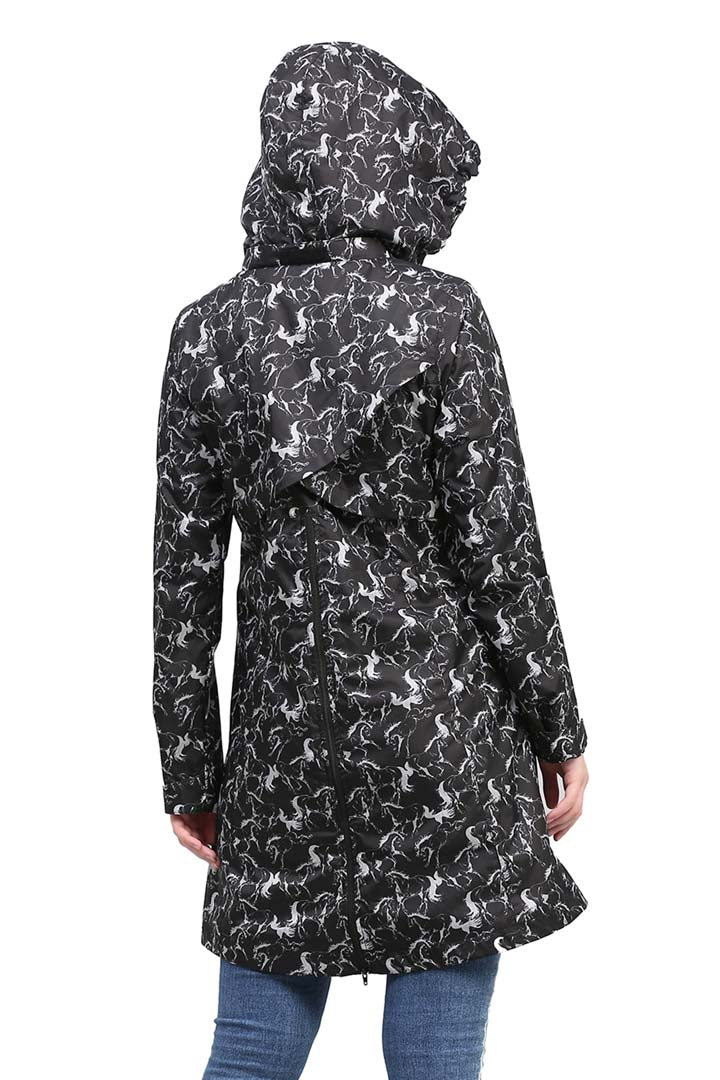 Equine Couture Ladies Linear Horse Rain Full Length Jacket - Image 3