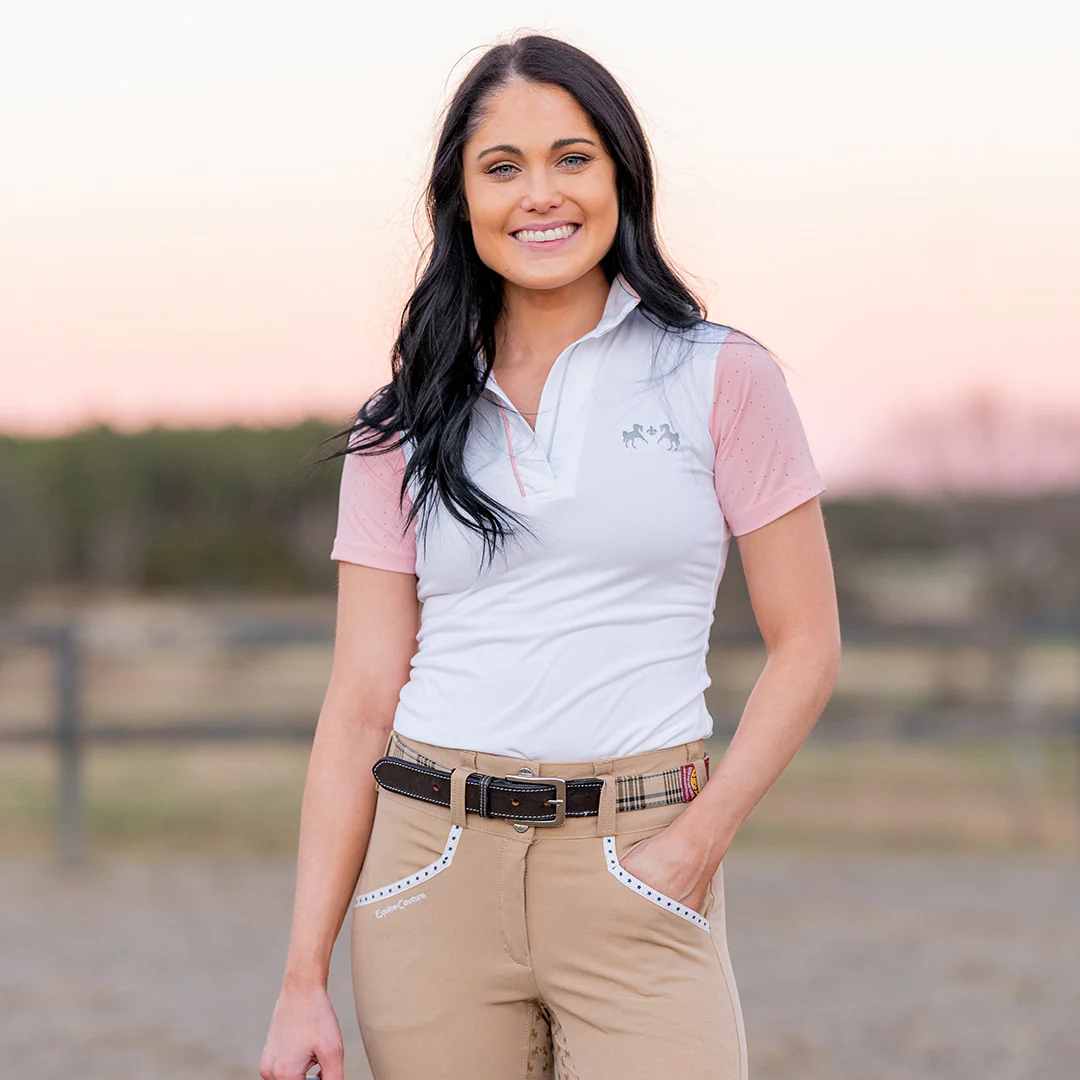 Equine Couture Ladies Magda Equicool Short Sleeve Show Shirt - Image 3