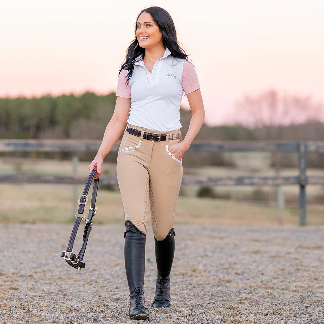 Equine Couture Ladies Magda Equicool Short Sleeve Show Shirt - Image 5