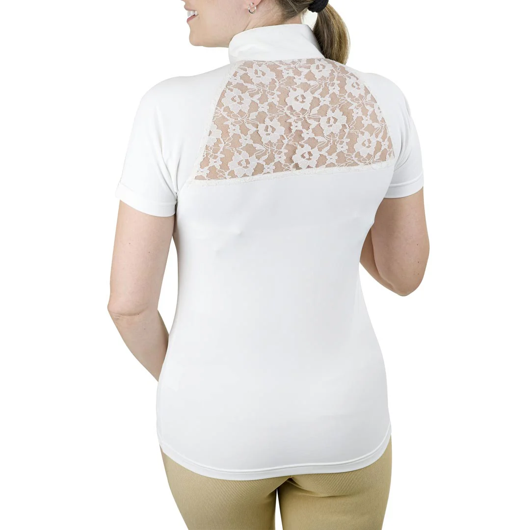 EQUINE COUTURE LADIES MAGDA LACE EQUICOOL SHORT SLEEVE SHOW SHIRT - Image 2