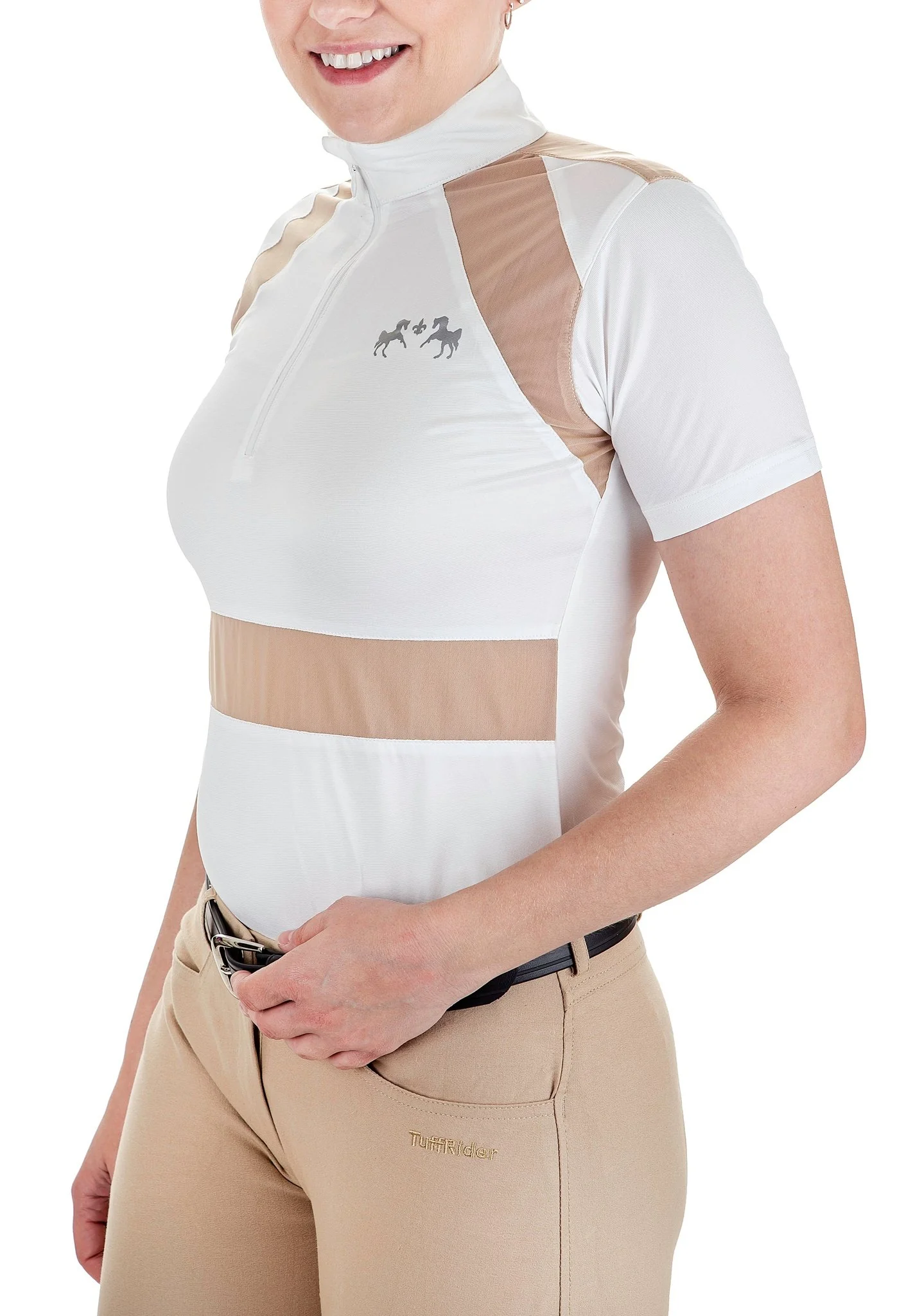 Equine Couture Ladies Nicolette Equicool Short Sleeve Show Shirt - Image 5