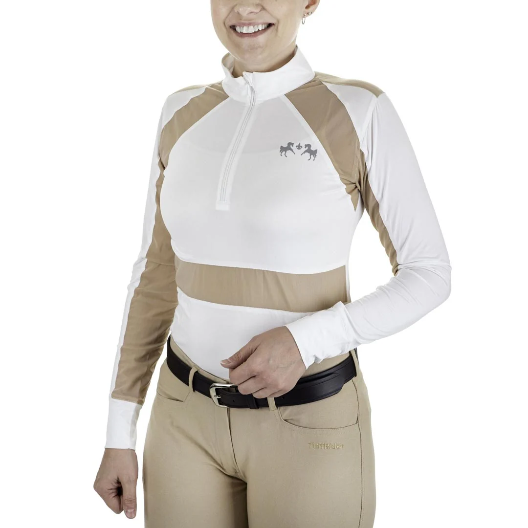 Equine Couture Ladies Nicolette Equicool Long Sleeve Show Shirt - Image 3