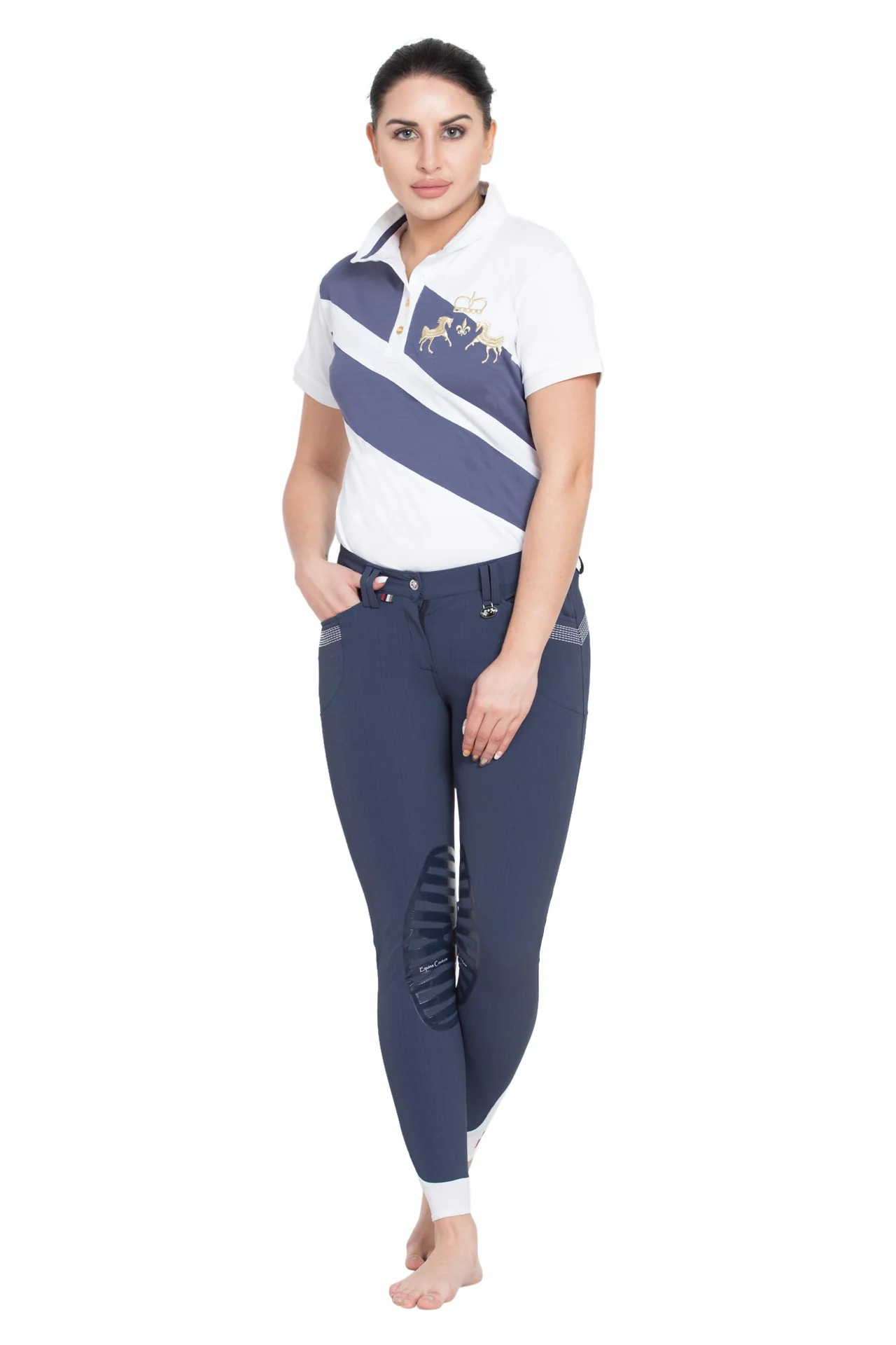Equine Couture Ladies Sarah Silicone Knee Patch Breeches - Image 10
