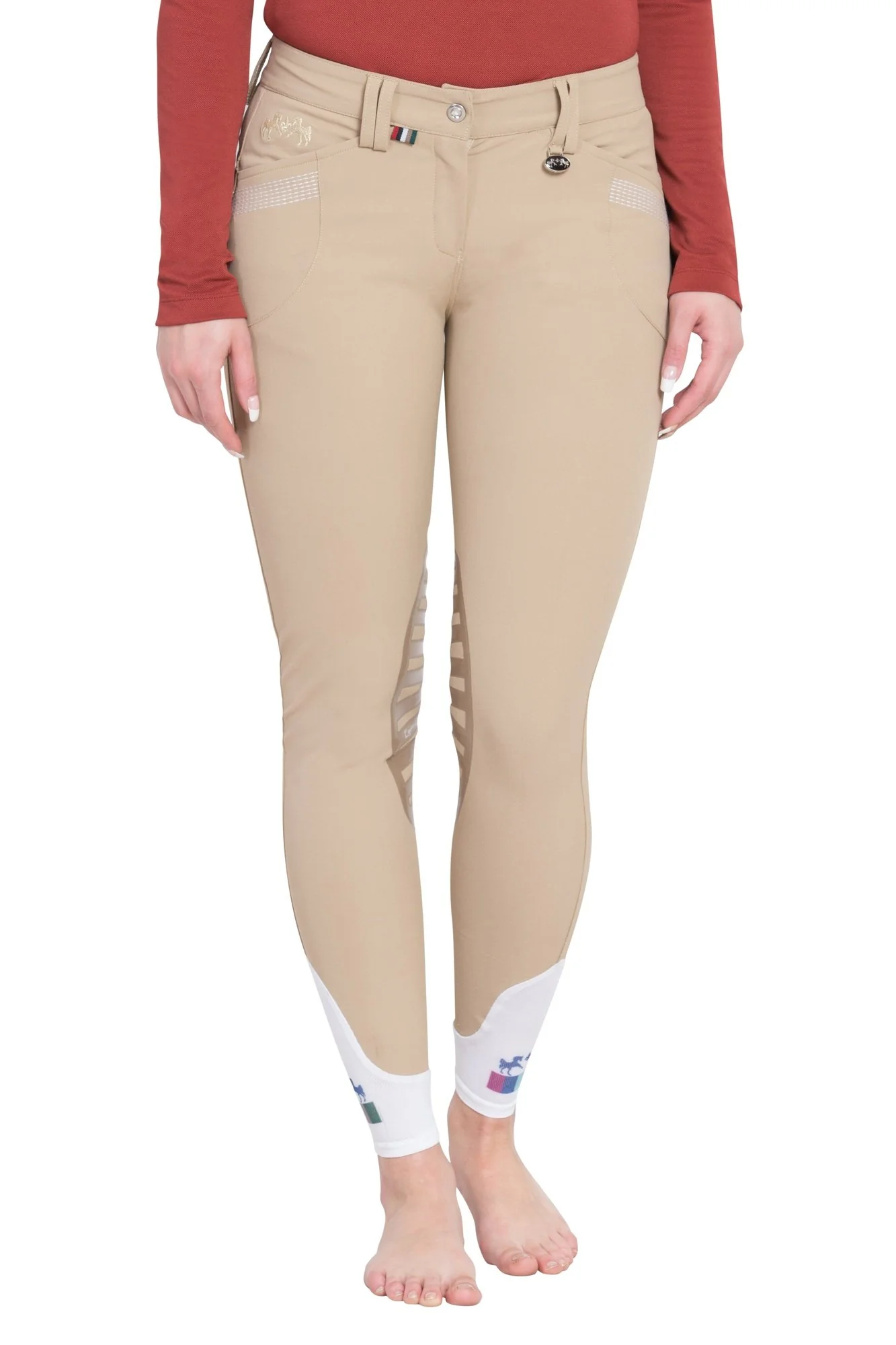 Equine Couture Ladies Sarah Silicone Knee Patch Breeches - Image 17