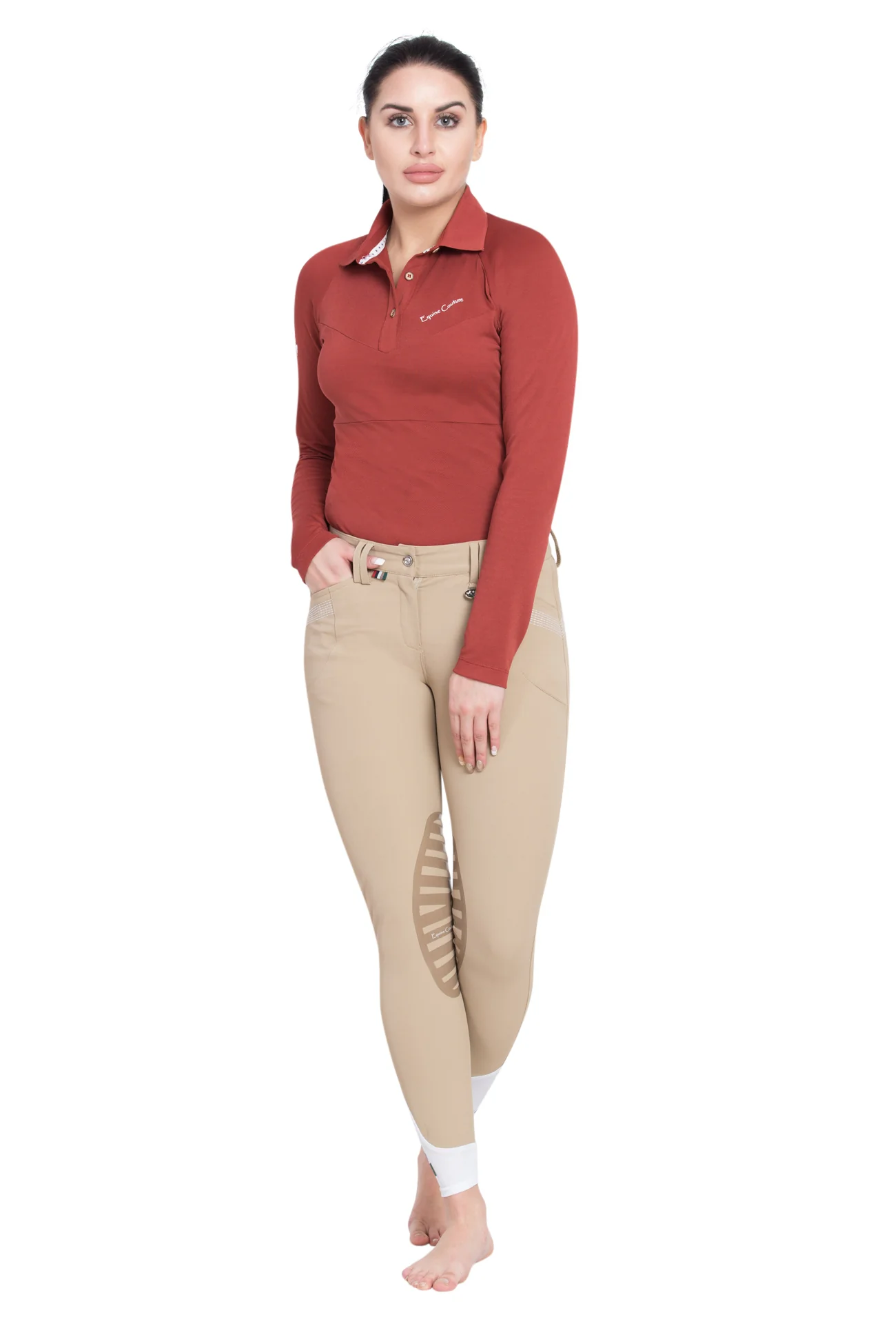 Equine Couture Ladies Sarah Silicone Knee Patch Breeches - Image 20