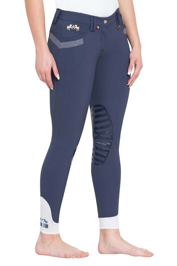 Equine Couture Ladies Sarah Silicone Knee Patch Breeches - Image 8