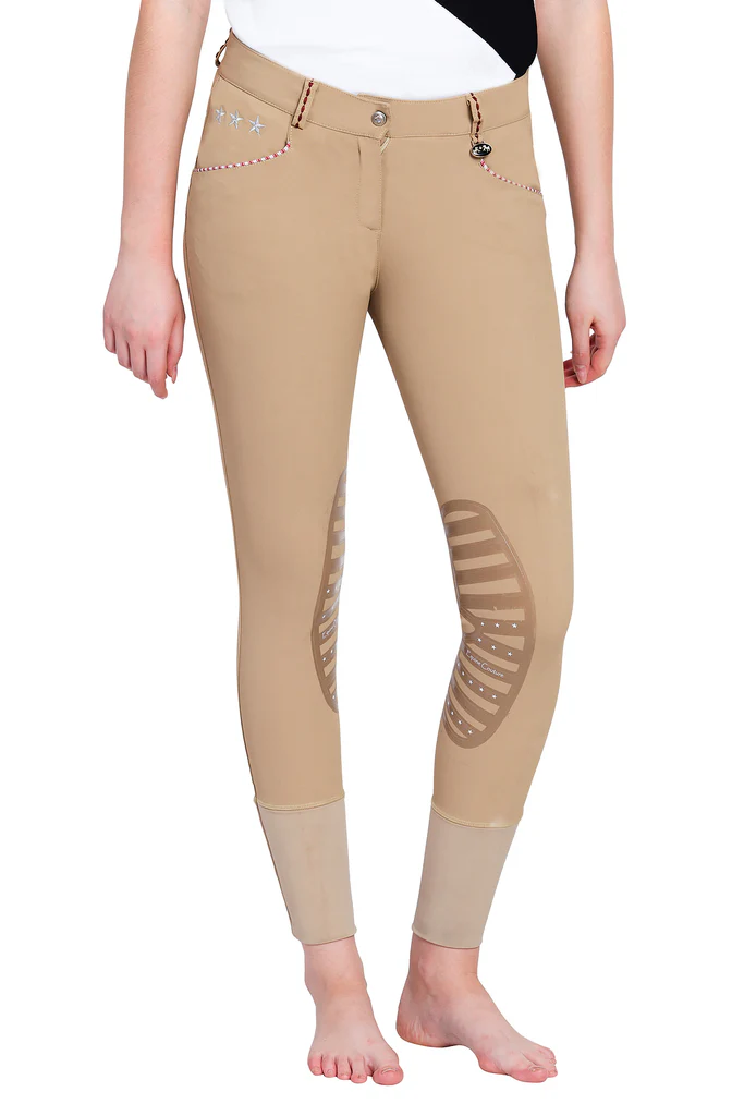 Equine Couture Ladies Stars & Stripes Silicone Knee Patch Breeches - Image 10