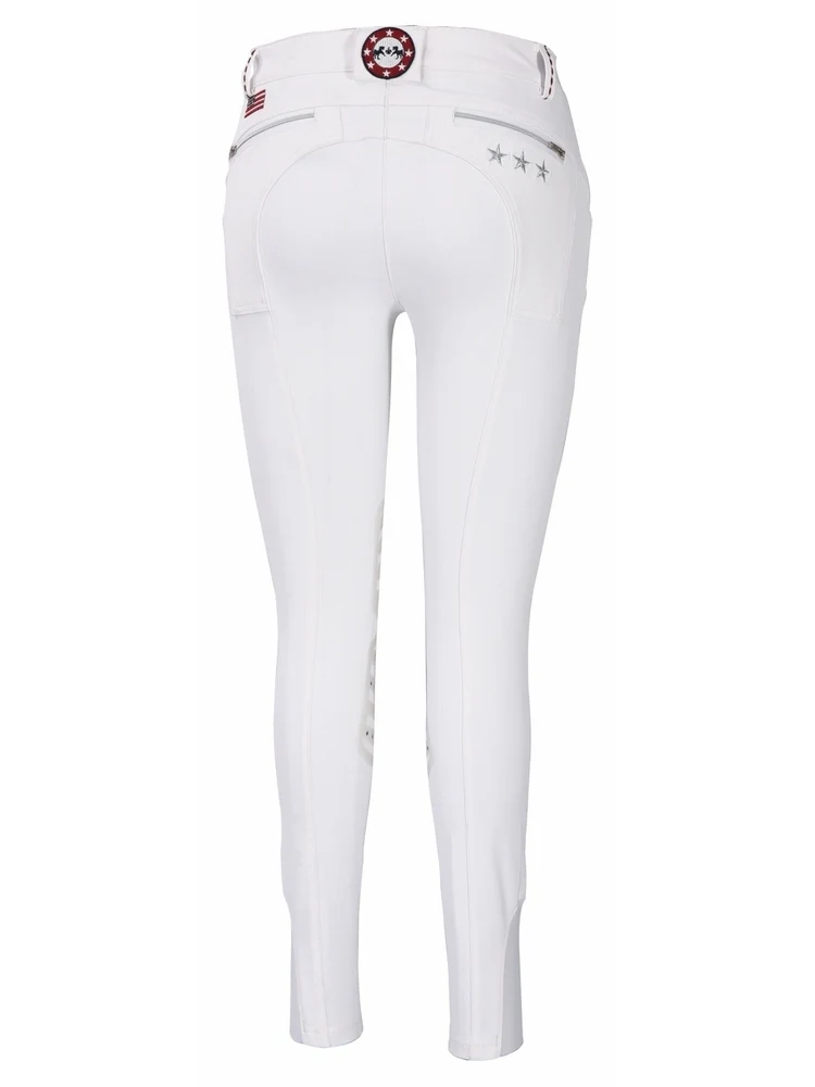 Equine Couture Ladies Stars & Stripes Silicone Knee Patch Breeches - Image 4