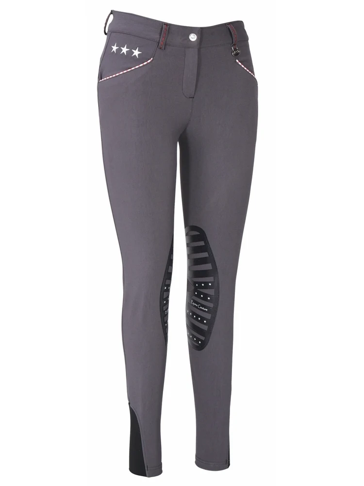 Equine Couture Ladies Stars & Stripes Silicone Knee Patch Breeches - Image 5