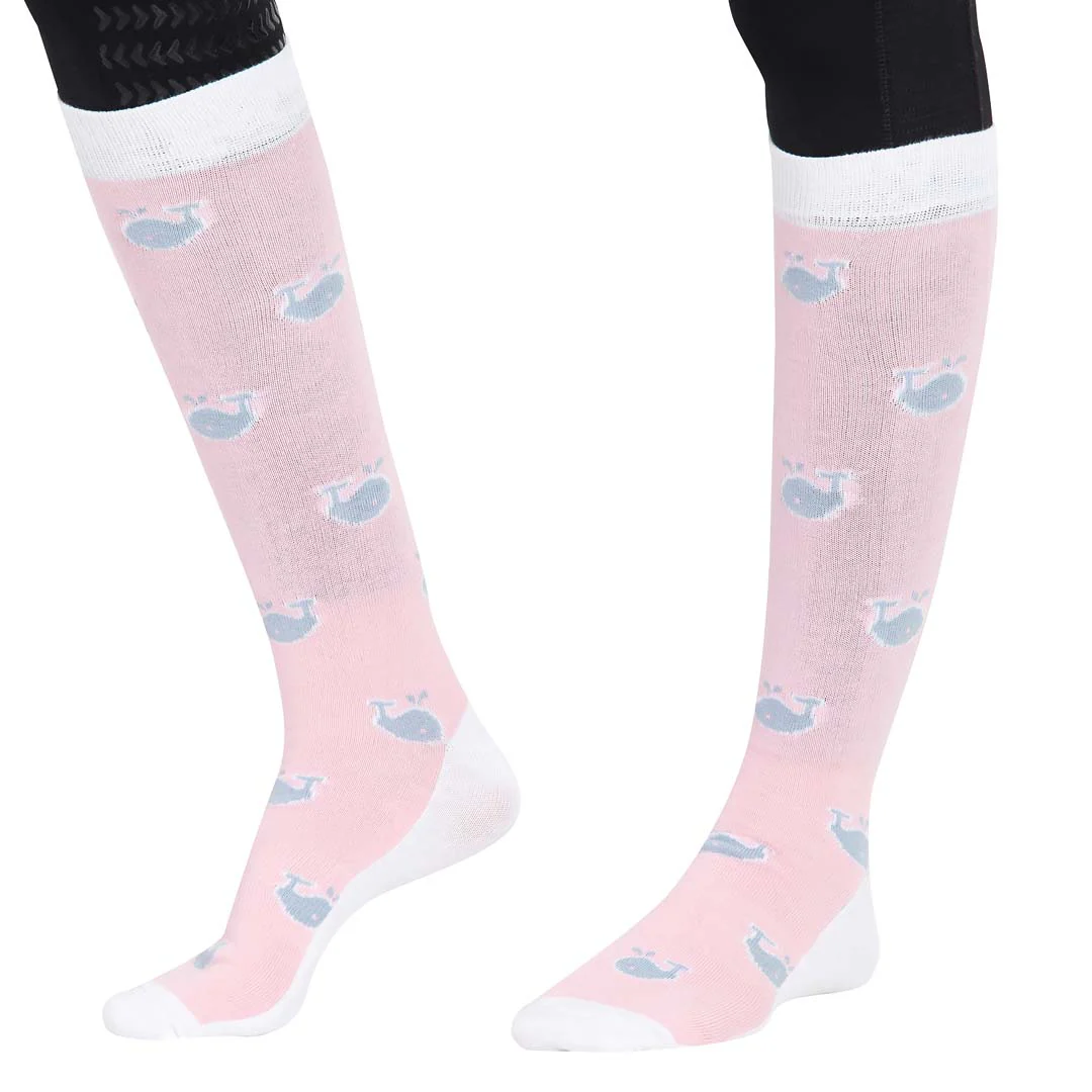 Equine Couture Ladies Whales Bamboo Knee Hi Socks - 3 Pack - Image 3