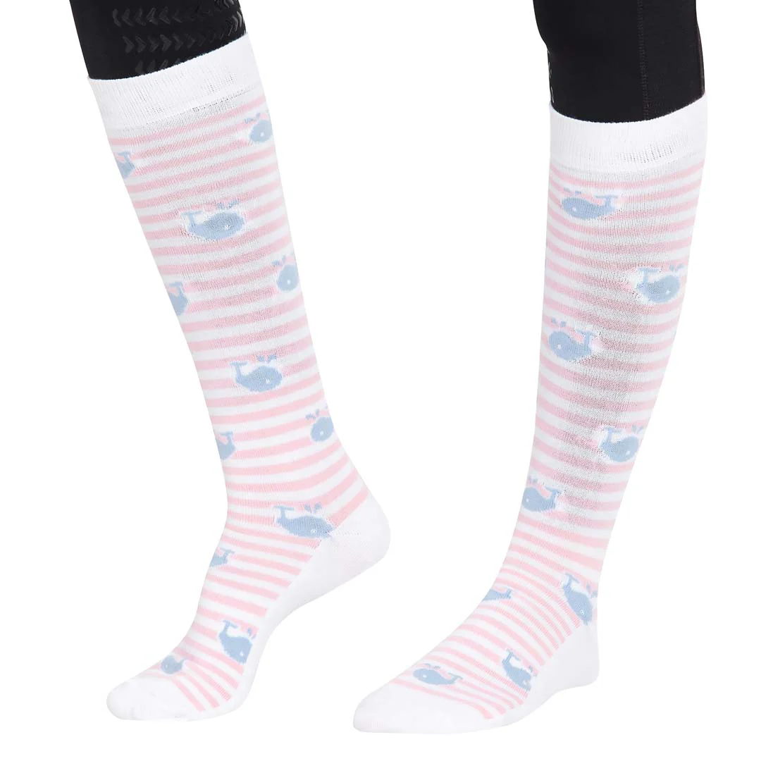 Equine Couture Ladies Whales Bamboo Knee Hi Socks - 3 Pack - Image 4