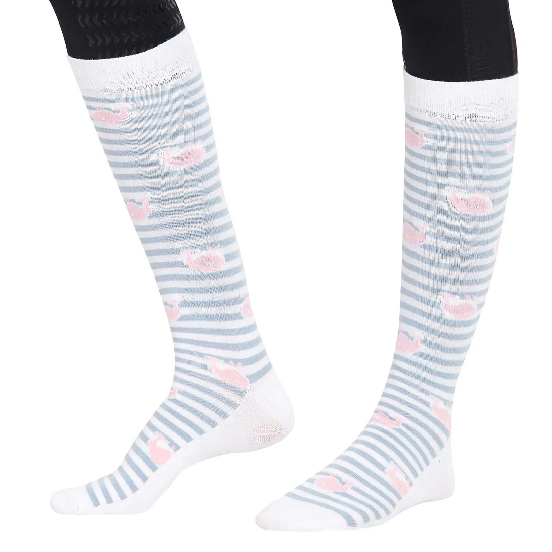Equine Couture Ladies Whales Bamboo Knee Hi Socks - 3 Pack - Image 5